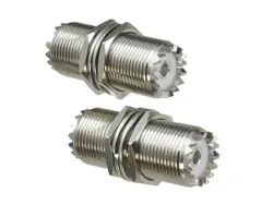 1pcs Connector Adapter UHF SO239 Female Jack to UHF SO239 Female Jack Nut Bulkhead RF Coaxial Converter Straight New Brass