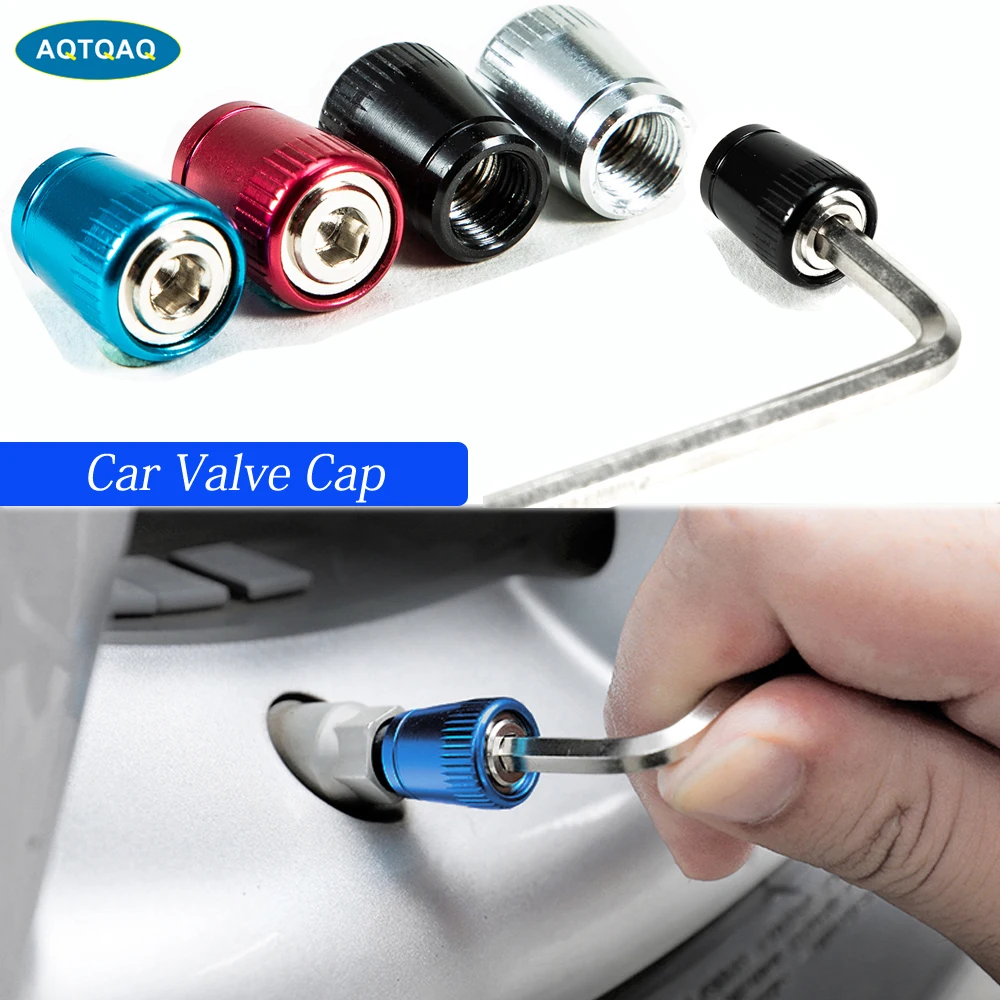 4Pcs/Set Car Tire Air Valve Caps Anti-theft Sport Zinc Alloy Moto Bicycle Tire Wheel Air Dust Caps Cover Car Accessories