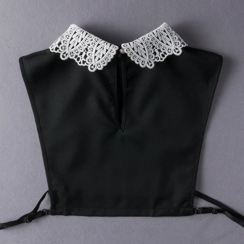 Encaje solapa cuello falso de camisa de otoño e invierno de las mujeres suéter Collar ornamental de Cuello de camisa salvaje coreano falso Collar de