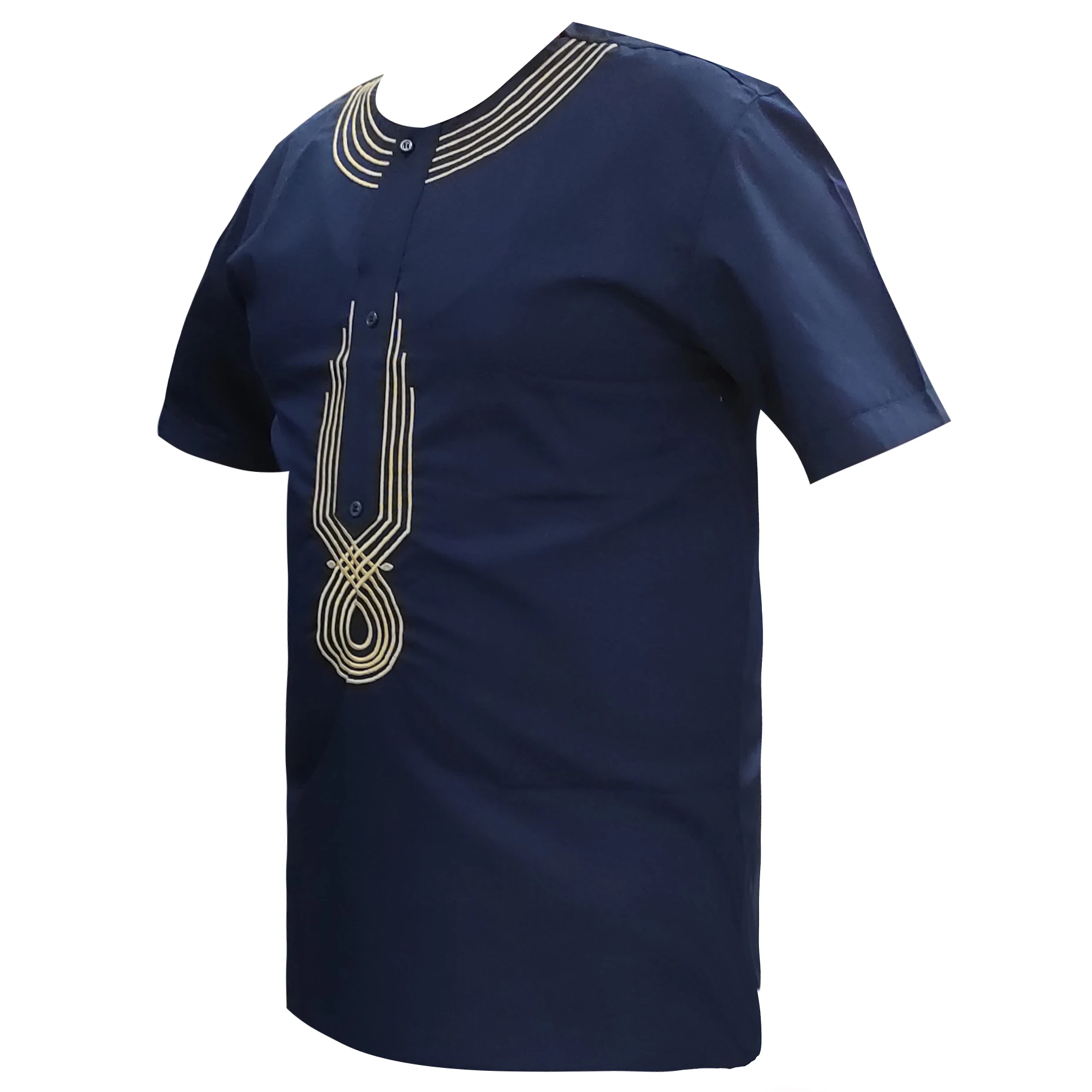 2019 Africa Shirt for Male Summer Wearing Men Dashiki Bazin Embroidery Tops African Clothes