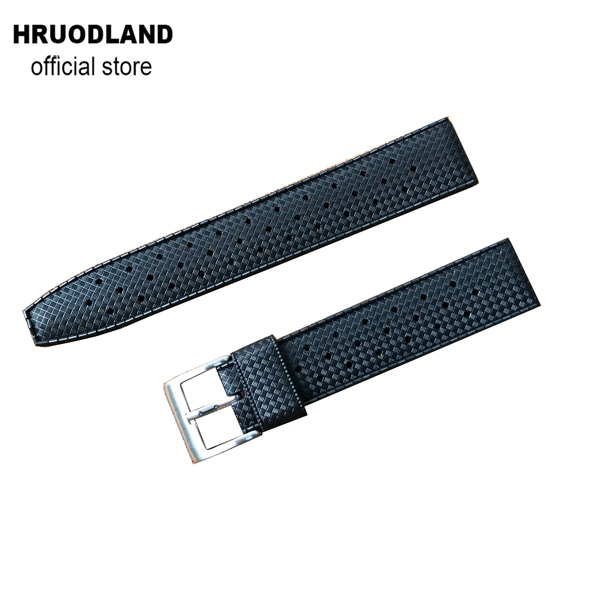 Hruodland Tropic Rubber Watch Strap 20mm  For s-eiko SRP777J1 New Watch Band Diving Waterproof Bracelet Black Color