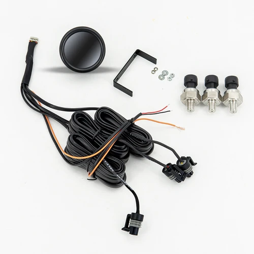 Imagen 2 del producto Tres manómetros de presión de aire rojos de 2,0 pulgadas para suspensión neumática, bolsa de aire, freno de aire con 3 uds. Sensor de 1/8npt