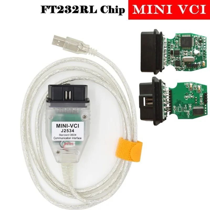 

MINI VCI Interface FOR TOYOTA TIS Techstream MINIVCI FT232RL Chip J2534 OBD2 Diagnostic Cable Supports TIS OEM Diagnostic SW