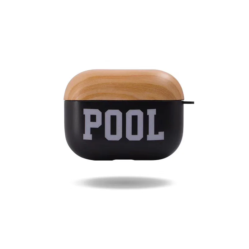 New trend Pool Hit color Soft Silicone Case For apple Airpods 1 2 Pro 3 Wireless Bluetooth headset Earphone Wood grain cover