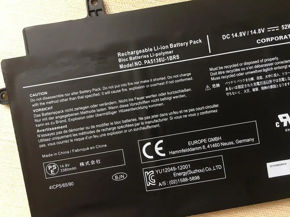 Imagem -03 - Supstone-bateria do Portátil para Toshiba Portege Pa5136u1brs Z30-a-1e8 Z30-b-10k K10m Z30-a-1cn Z30-c-10n Z30t-b-10h
