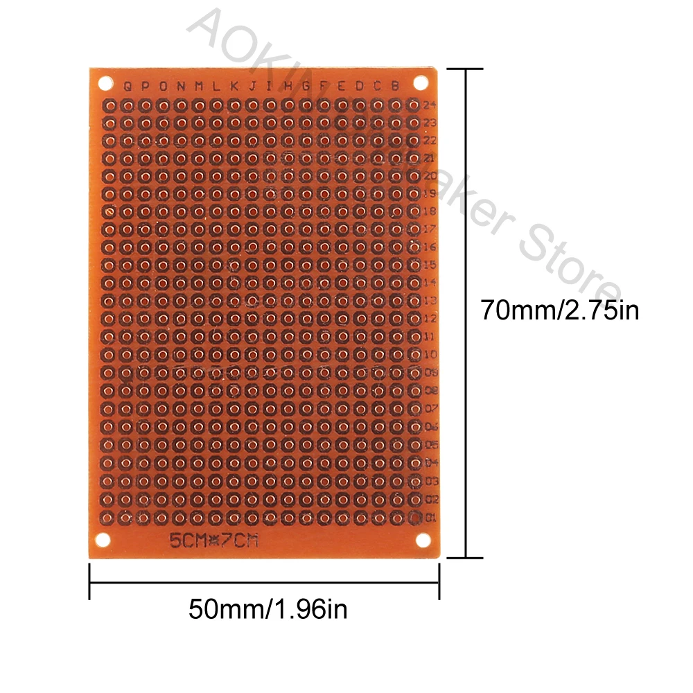 Perfboard de cobre, 20 unidades, placas PCB compuestas de papel (5 cm x 7 cm), placa de pruebas Universal, placa de circuito impreso de una cara