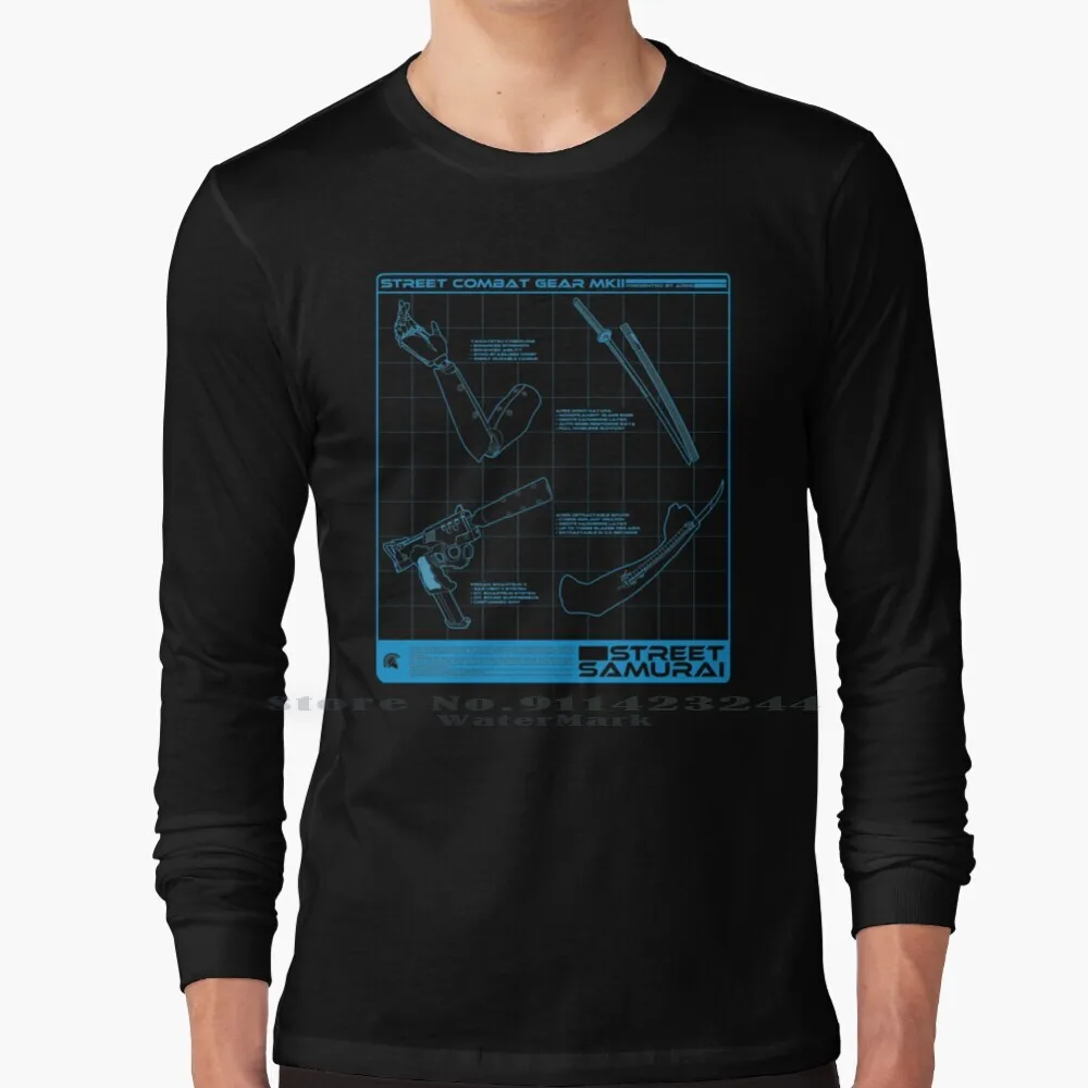 Shadowrun-Street Shirt ( Version 3 ) 100% Cotton Long Sleeve T Shirt Shadowrun Role Playing Game Roleplayinggame Katana Ingram