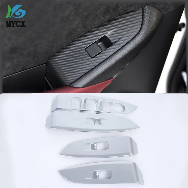4PCS ABS chrome Direction Switch Panel Decorative Cover for Mazda CX3 CX-3 2017 2018 2019 Control Switch Car Styling Accessories