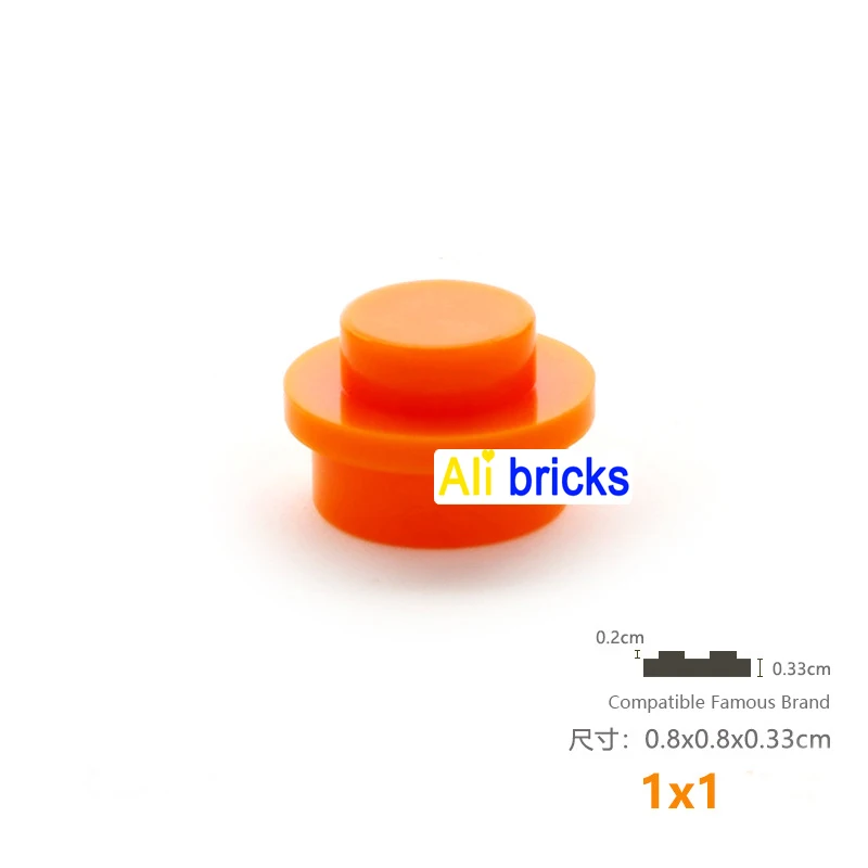 120 stks 1x1 Dots Dunne Bakstenen Ronde Blokken MOC Educatief Speelgoed Building Assemblage Kinderen Leren Gift Maat Compatibel Merk 4073