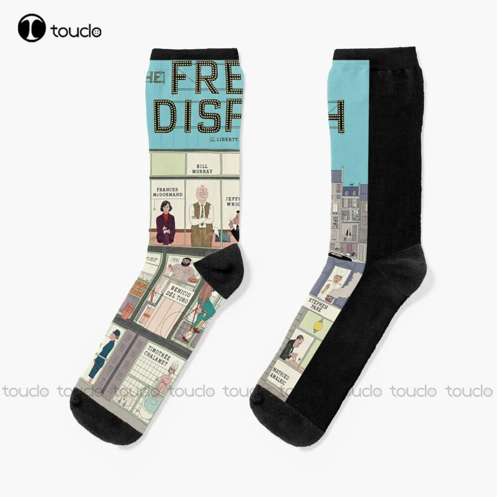 

The French Dispatch Trending Socks Womens Black Socks Personalized Custom Unisex Adult Teen Youth Socks 360° Digital Print Gift