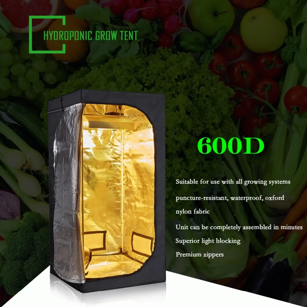 LED Grow Plant Grow Tents Indoor Growth GrowBox 60/80/100/120/150cm Hydroponic Growth Room Temperature Plant Lighting Tent