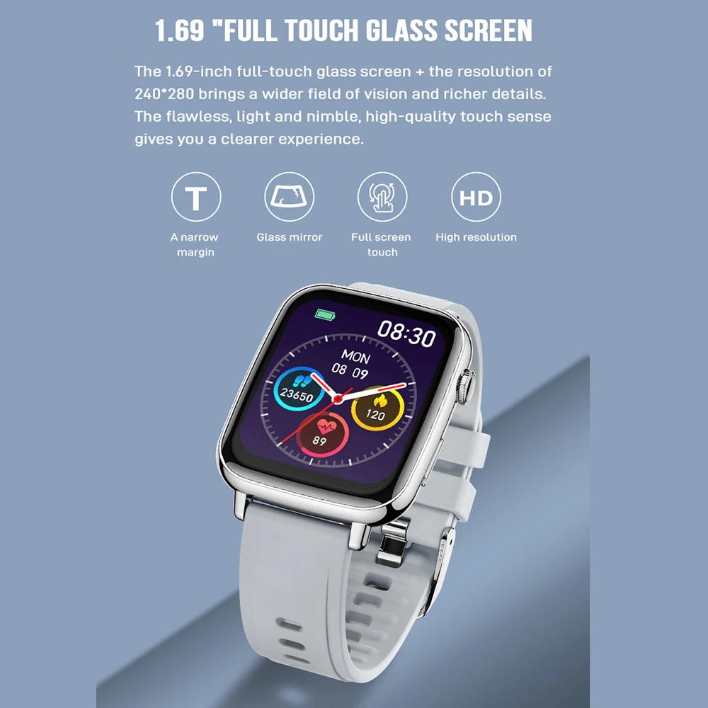 Uhoofit-reloj inteligente P41 para hombre y mujer, accesorio de pulsera resistente al agua IP67 con control del ritmo cardíaco y del sueño, compatible con iOS, Android y teléfono Xiaomi