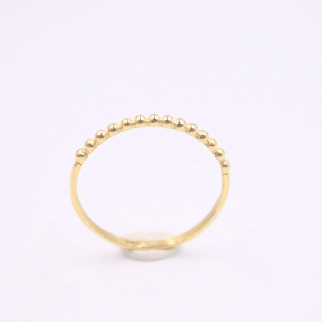 Gold 999 Real 24K Yellow Gold Ring For Women 3D Hard Gold Small Beads Woman's Gold Ring US 8.75