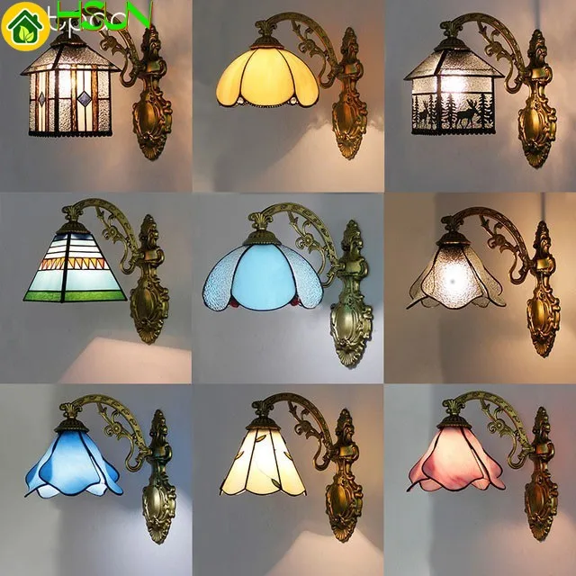 

Mediterranean Wall Lamp Led Colorful 12 Modern Choice Beside Bedroom Vintage Indoor Wall Lamp With Iron Bracket Light