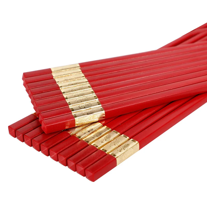 Festive Red Chopsticks Hotel Home Gift High-grade Anti-slip and Mildew Proof Sushi Stick Suitable For Disinfection Cabinet