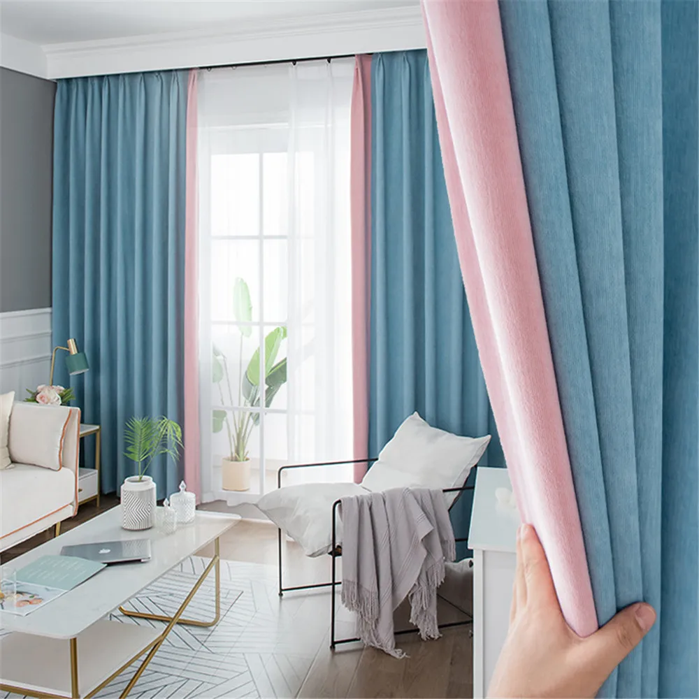 

Modern Luxury High Blackout Curtain Thermal Insulated For Living Room Bedroom Window Solid Drape Panel Home Decor