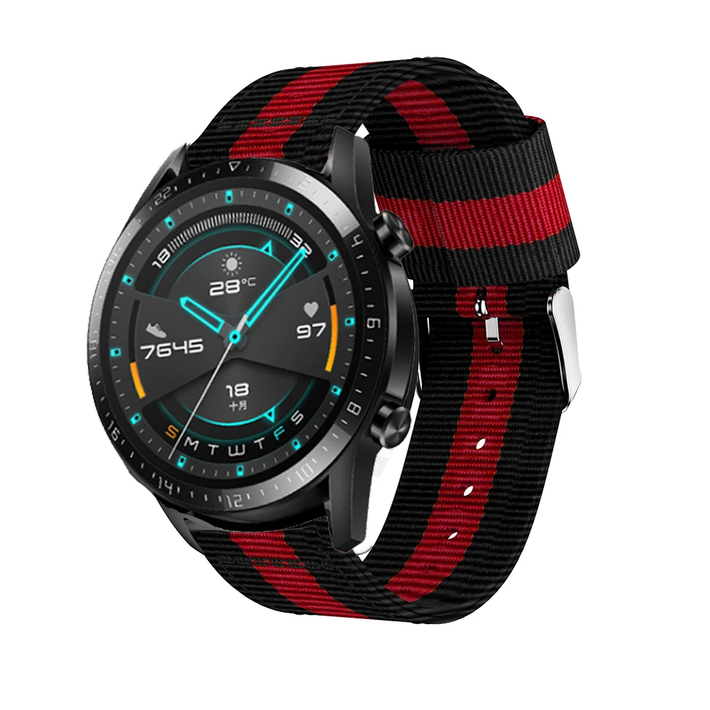 교체 손목 밴드 스트랩 20mm 22mm 시계 밴드 손목 스트랩 팔찌 화웨이 관찰 GT 2 46mm 42mm GT2 나일론 벨트