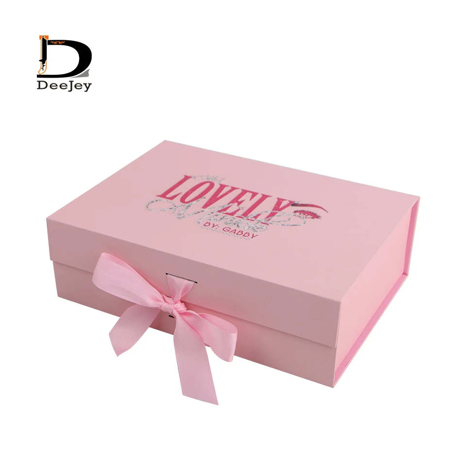 Custom wig packaging paper boxes with ribbon tie