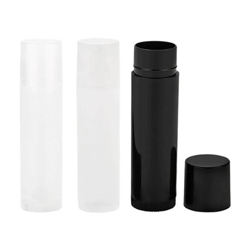 

200pcs 5g 5ML Empty Cosmetic Chapstick Lip Gloss Lipstick Balm Tube Container For Lady Makeup Pipe Tool Black/White/Clear