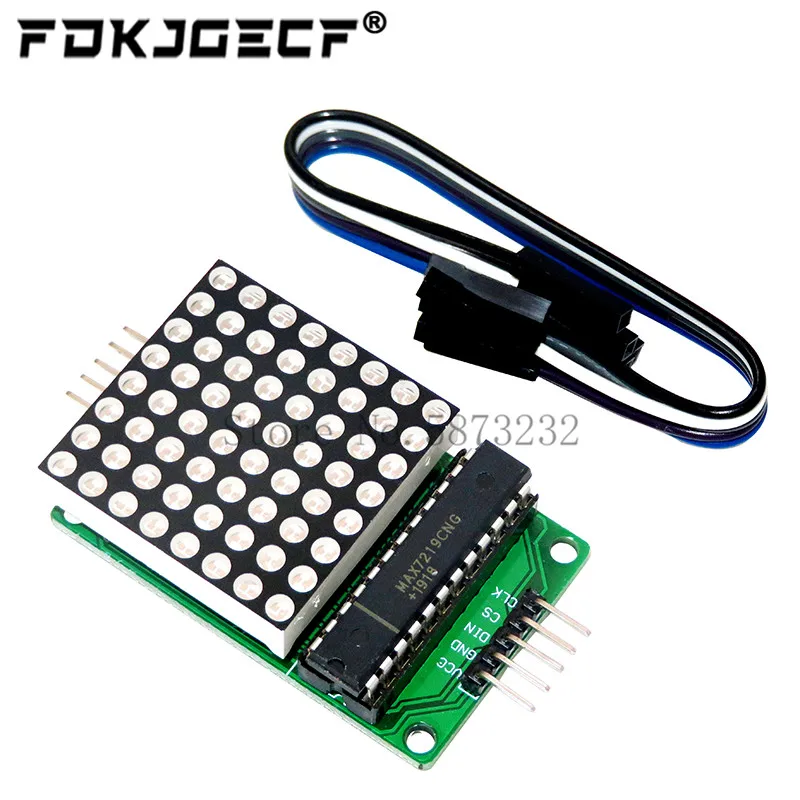 8x8 8*8 MAX7219 Dot Led Matrix Module MCU LED Display Control Module For Arduino 5V Interface Module Output Input Common Cathode