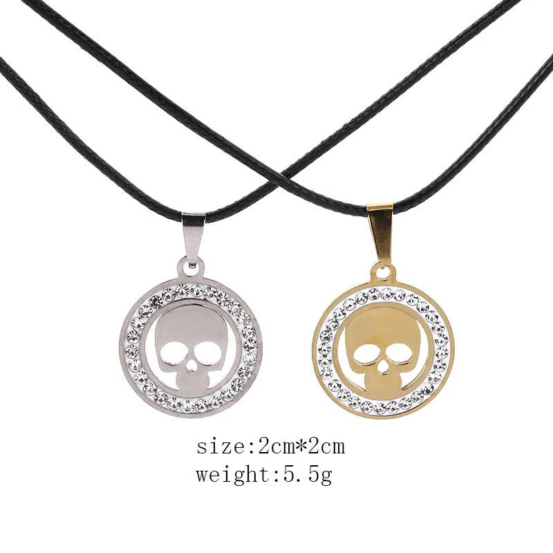 Stainless steel Jewelry Crystal Charm Hot Cakes Super Hero Character Skulls Punisher Pendant Necklace