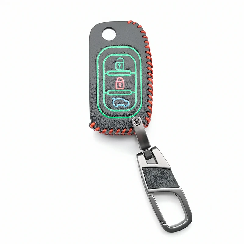 Second Generation Luminous Leather Car key Case For LADA Largus Kalina Granta Vesta X-Ray Remote X-ray Key Fob Cover Protect Set