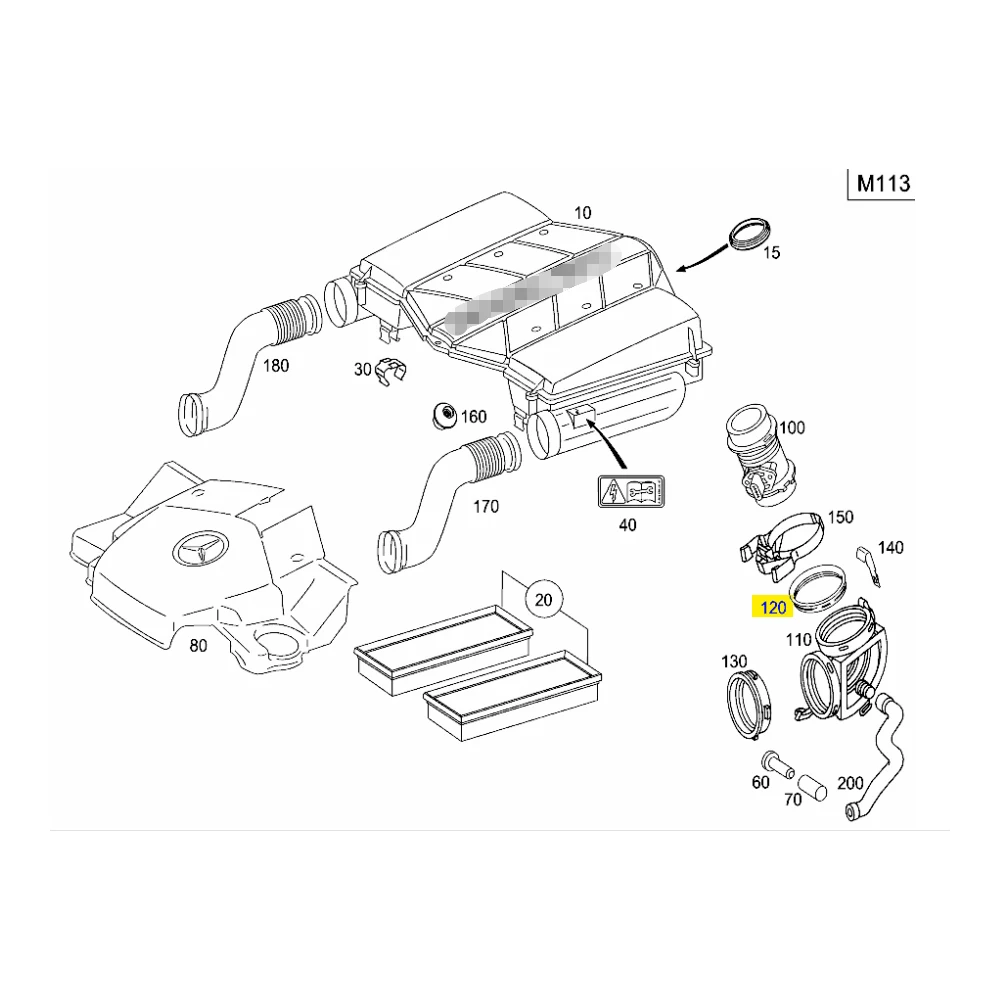 1121590180  Seal Ring Air Intake W251 V251 A208 A209 C208