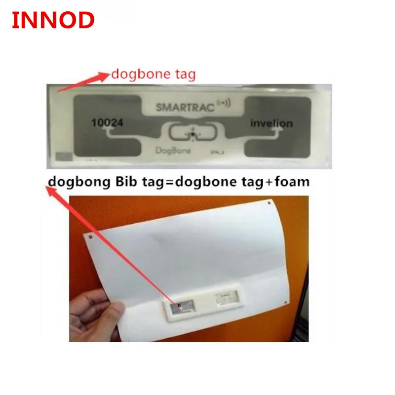 2500 قطعة/لفة إمبينج مونزا R6 dogbone Smartrac uhf rfid العلامات ملصق التسمية السلبي iso18000-6c توقيت رقاقة طويلة المدى