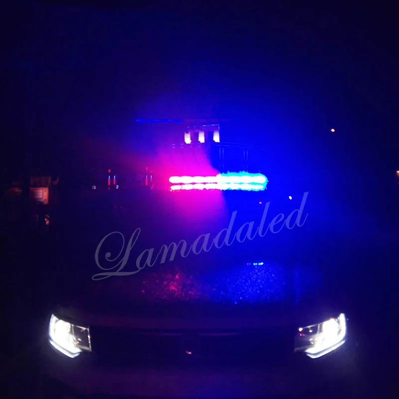 86cm Police led light emergency hazard strobe lights bar led car grille blinking warning lamp safety stroboscope amber red blue