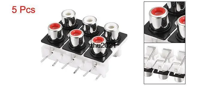 AV منفذ متحدة المركز 6 RCA أنثى جاك 9 دبوس مقبس توصيل لوحة جبل 5 قطعة