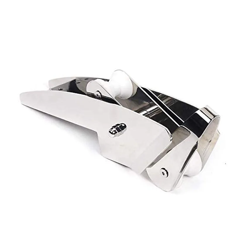 Boat Stainless Steel 420mm Anchor Bracket Nylon Bow Roller Hinged Launching Electro-Polished Anchor Locking Control Accessories