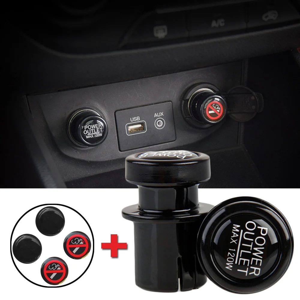 

2pcs Auto Car Cigarette Lighter Plug Outlet Cover Cap Socket 12V 21mm Accessories Anti Dust Cover Car Interior Trim Universal