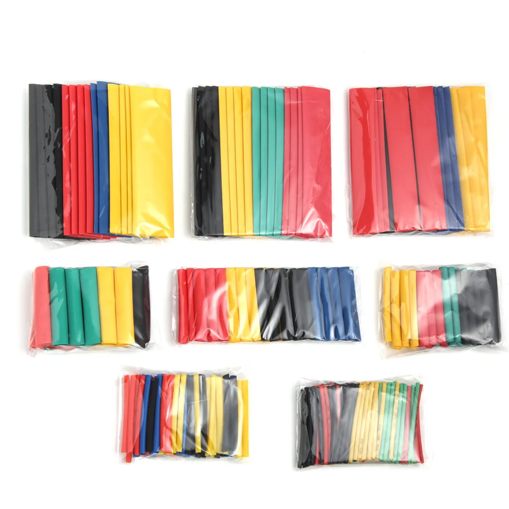 164pcs/box Heat Shrink Tube Kit Shrinking Assorted Polyolefin Insulation Sleeving Heat Shrink Tubing Wire Cable 8 Sizes 2:1 s