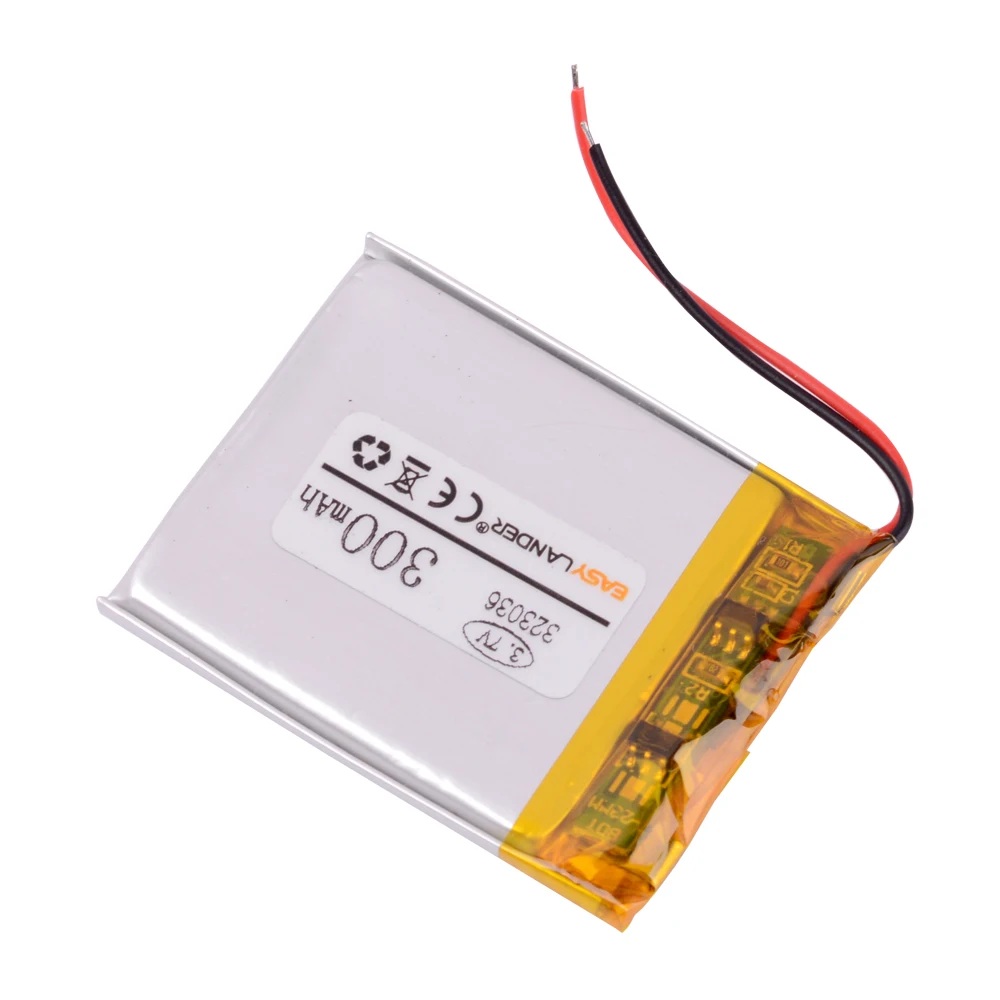 323036   3.7 فولت 300 مللي أمبير بطارية ليثيوم أيون ليثيوم بوليمر قابلة للشحن لنظارات MP3 سماعة رأس بخاصية البلوتوث ثلاثية الأبعاد