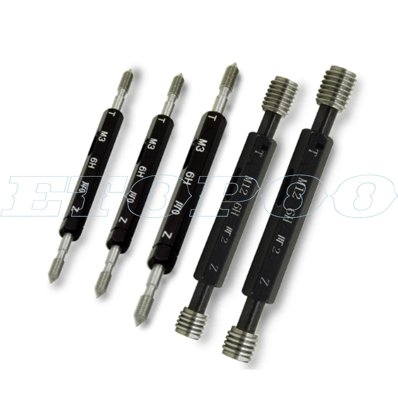 M2 M3 M4 M5 M6 M7 M8 M9 M10 Metric 6H Steel Double End Hex Handle Thread Plug Gage Gauge With Case