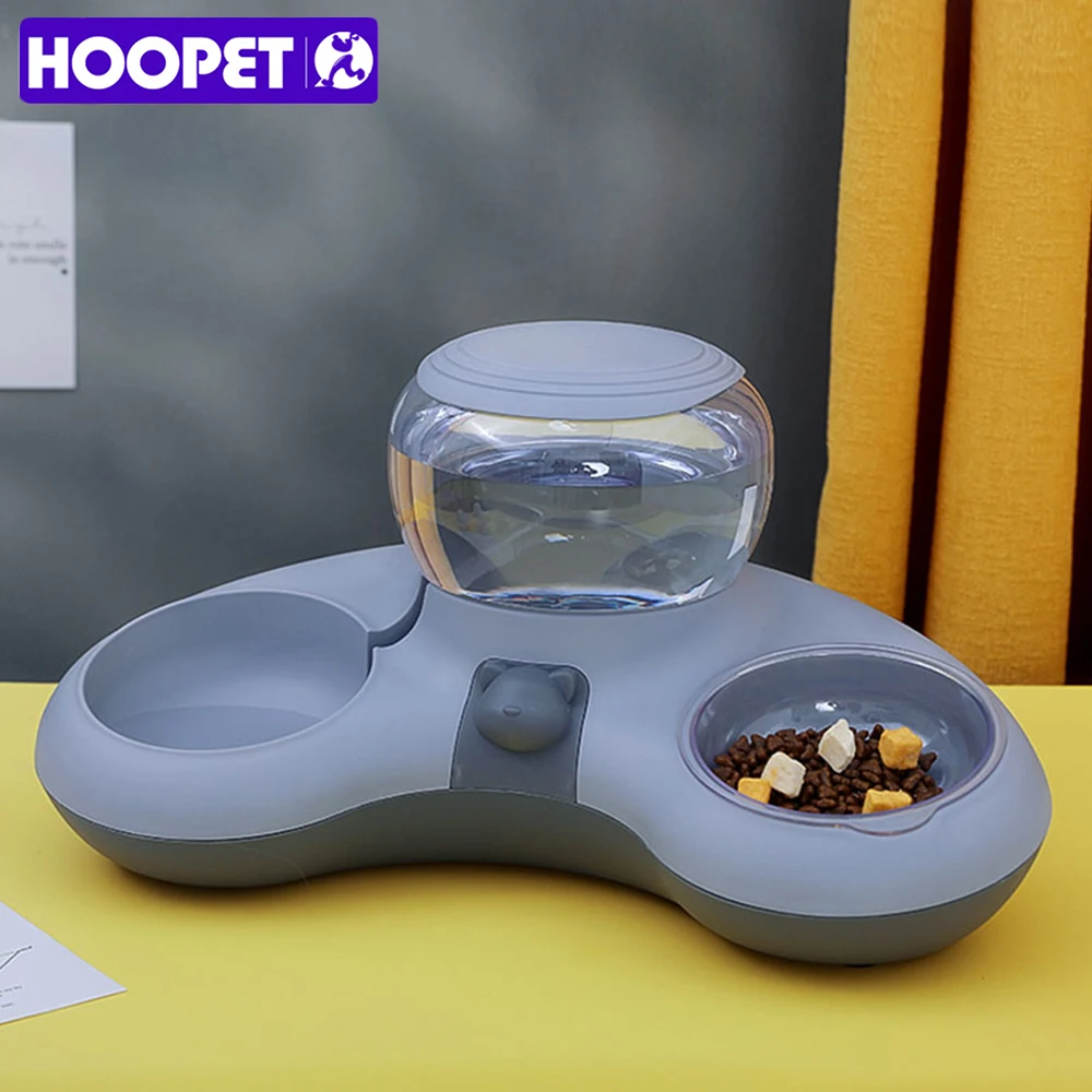 Hoopet novo estilo gato automático beber tigela de alimentação anti-derrubamento antiderrapante tigela para gatos cães gato suporte de comida de cachorro de pelúcia tigela