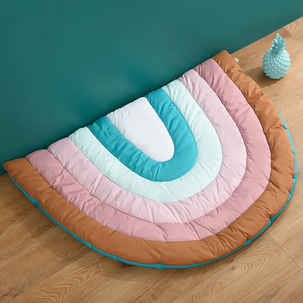 Ins Creatieve Regenboog Kussen Jongens Meisjes Slaapkamer Kleed Baby Kruipen Mat Baby Spelen Tapijt Vloermat Kamer Decoratie Foto Props