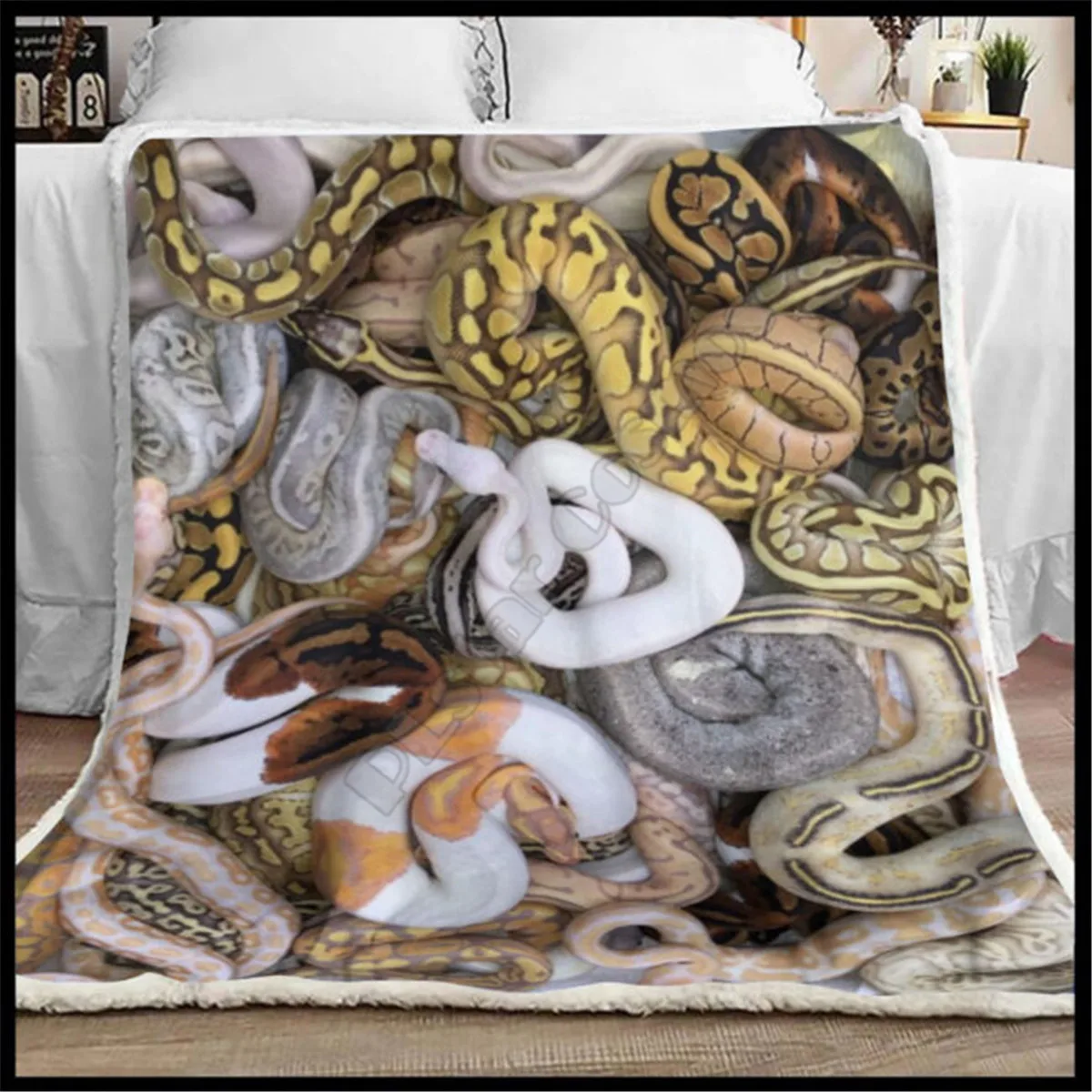 Beautiful Python blanket 3D full printed Wearable Blanket Adults For Kids Warm Sherpa Blanket Drop Shipping 02