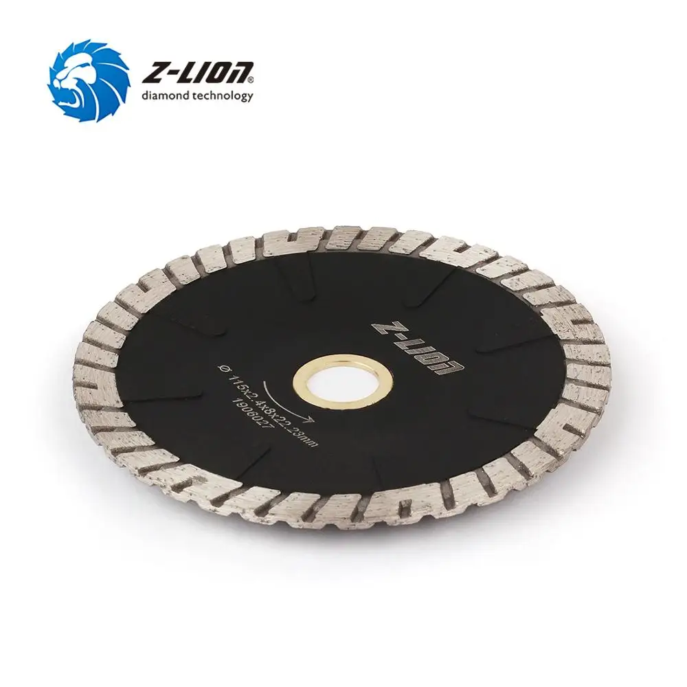 Z-LION 1PC 115/125/180mm Diamond Concave Saw Blade Protection Teeth Concrete Granite Marble Stone Cutting Disc For Angle Grinder