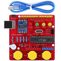 OPEN-SMART Red DIY ATmega328P Development Board Module CH340 Driver with Buzzer LED Button Compatible for Arduino