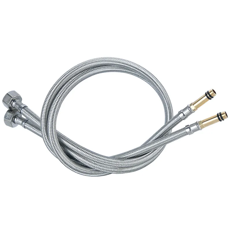 2Pcs New Basin Dish Inlet Pipe Pointed Hose Long Rod Steel Wire Explosion-Proof Hot Cold Water Metal Plumbing Hoses
