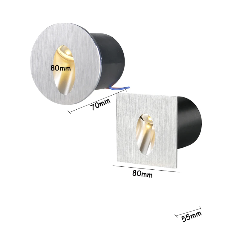 Led Sconce Lamps 85-265v 1w 3W Recessed Led Stair Light Wall Lights In Step / Aisle Lamps Embedded Concrete Walls Lighting