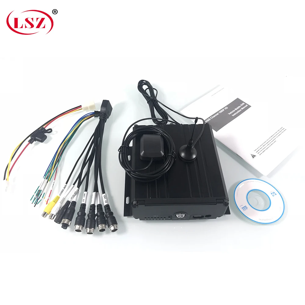 LSZ factory direct 4g gps mdvr audio en video 4 kanalen cmsv6 monitoring platform sanitaire truck/zware machines /box truck