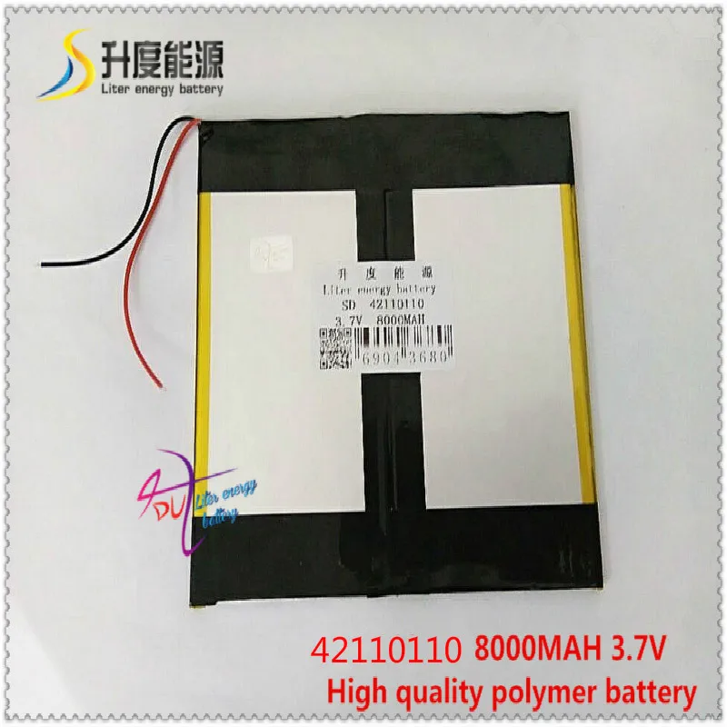 

42110110 3.7V 8000mAH 40110110 Polymer lithium ion / Li-ion battery for tablet pc,power bank;MP4 MP5 GPS DVD