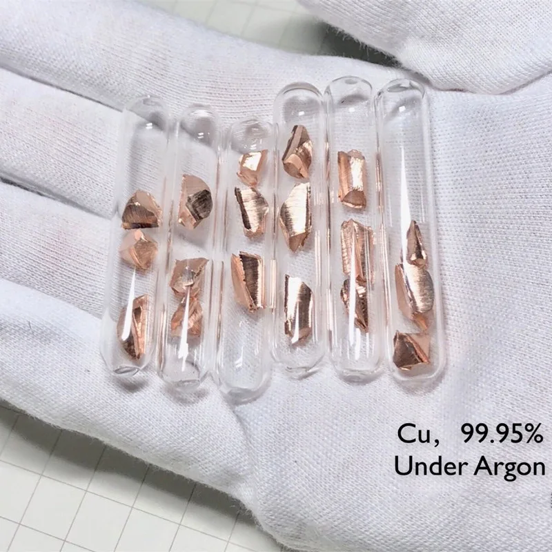 5 grams 99,95% Copper metal element 29 Cu pieces