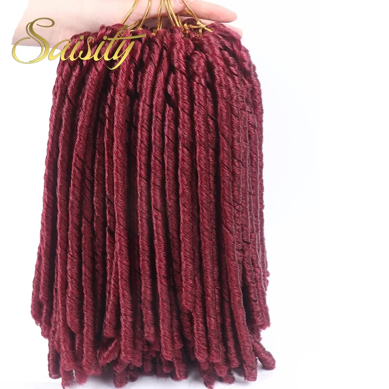 Saisity 14‘’faux locs háčkování vlasy měkké a lehký dredy háčkování copánky syntetická háčkování vlasy prodlužování 15 strands/pack