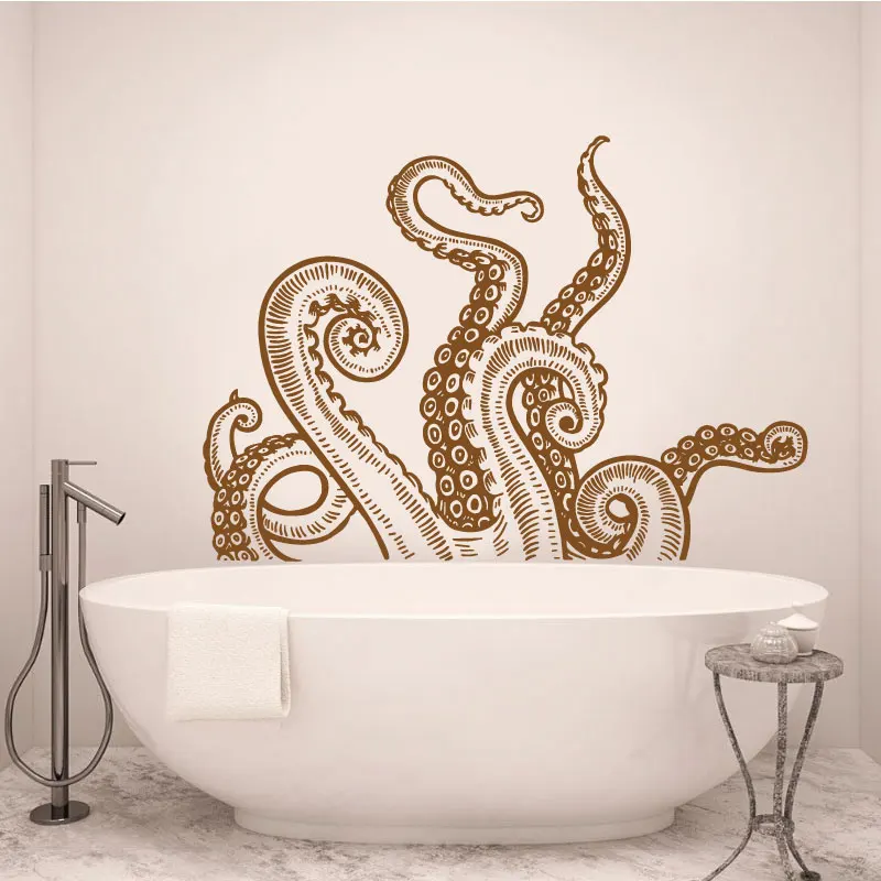 

Octopus Tentacle Wall Sticker Kraken Bathroom Ocean Crusu Animal Bio Bathroom Toilet Home Bedroom Decoration Vinyl Decal X4