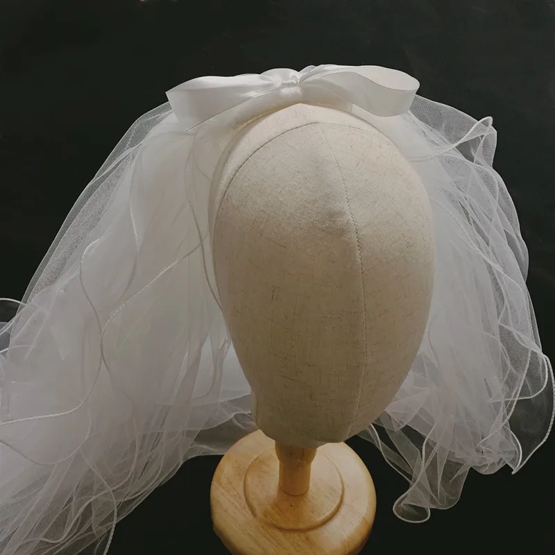Short Tulle Cheap Bridal Veil With Comb 2021 Sale Wedding Accessories Mariage 2 Layers White Ivory Stock Simple for Women
