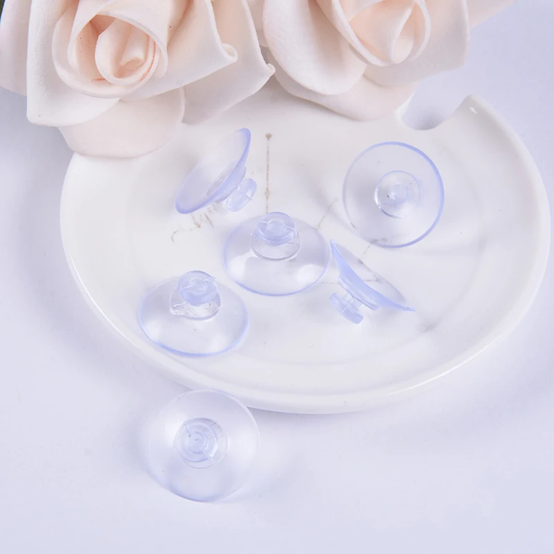Ventosa transparente sin gancho, almohadillas de plástico reutilizables para vidrio, 45mm, 20 unidades