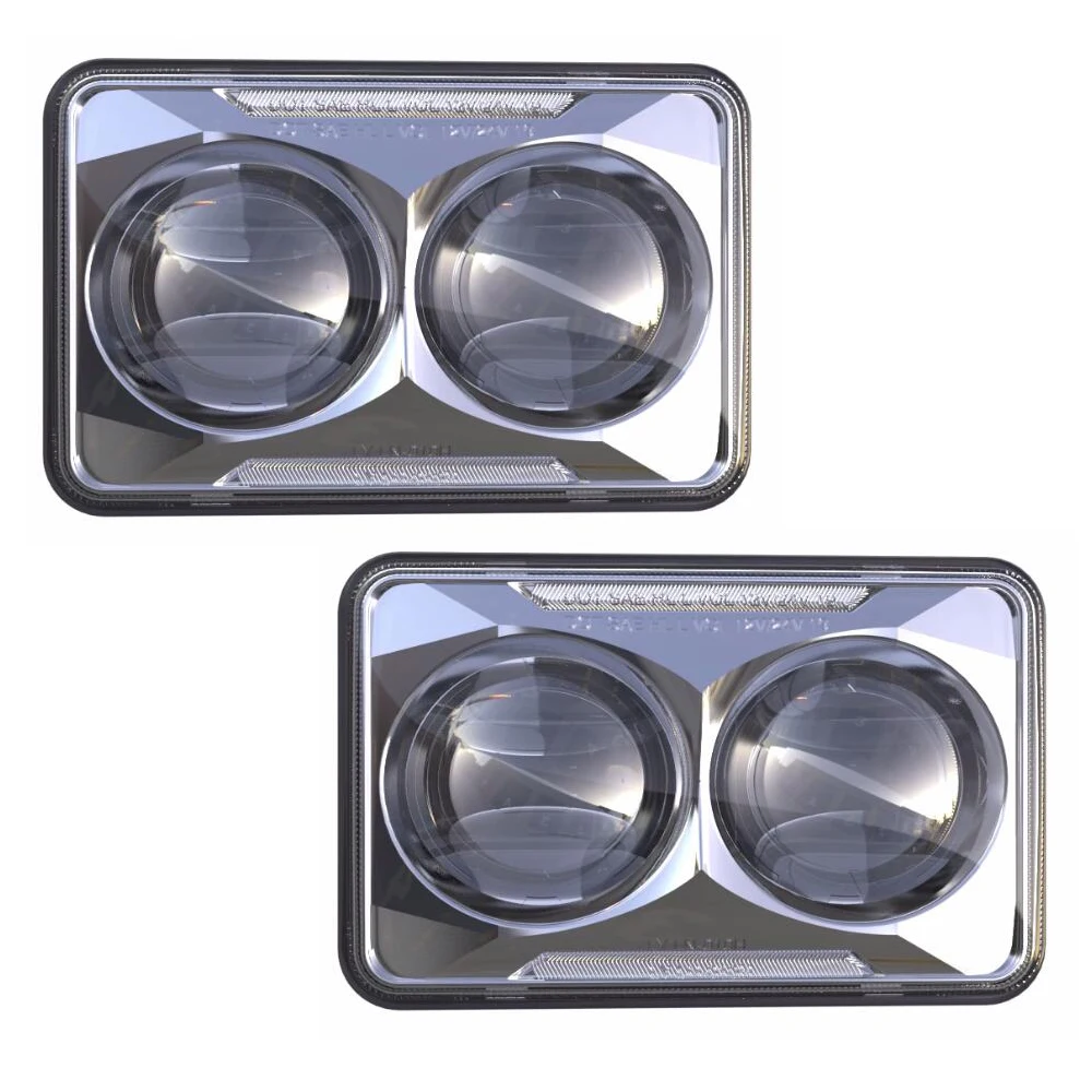 4X6 LED Square Headlight Sealed Beam Bright Hi/Lo Headlamp LED 4pcs/package For Jeep Wrangler Ford ATVs, SUV, Truck, Fork Lift